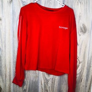 ‼️BRAND NEW ‼️ Red Long Sleeve Savage Sweatshirt